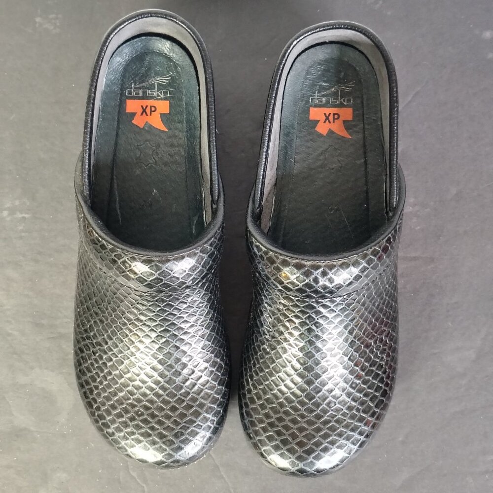 Dansko Xp Pro Clogs Size 41 Metallic Python Snake… - image 4